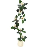 Kunstbaum Künstlicher Magnolienbaum,realistische Kunstpflanze mit verstellbaren, GarveeMore, Höhe 150 cm