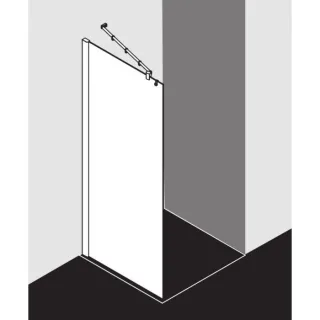 Kermi Pasa XP Seitenwand PXTWG075181AK 75x185cm, silber mattglanz, ESG klar, mit 45Grad Stabilisierung