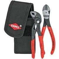 Mini-Zangenset 002072V02, 2-teilig, Zangen-Set rot/schwarz, in Werkzeug-Gürteltasche