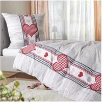 TRAUMSCHLAF Bettwäsche Herzen, Flanell, 2 teilig, hochwertige Flanell Qualität, kuschelig weich