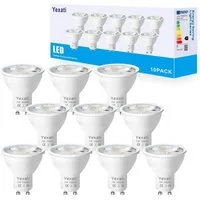 Ophy LED-Leuchtmittel LED Spot GU10, 7 W (Halogenäquivalent 80 W), 550 lm, 4000 K (kaltweiß), 10 St., nicht dimmbar, 120° Abstrahlwinkel, flimmerfrei – 10er-Pack