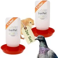 GarPet Wasserspender 2er Set Hühnertränke Geflügeltränke Hühner Küken Tauben Wasser Tränke