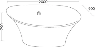 Burgbad Mineralguss Badewanne Badu alpinweiss Alpinweiss/Schwarz Matt gepulvert, MWHI200C0001F3916 MWHI200C0001F3916