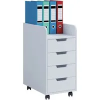 VCM Rollcontainer Konal Mini 65x33x40cm, Beistellcontainer mit 4 Schubladen, Bürocontainer