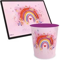 itenga Schreibtischunterlage ITENGA Kinder Papierkorb Schreibtischunterlage Set - ca. 11 Liter - Re