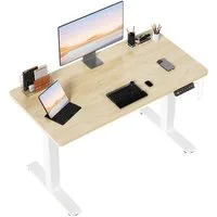 HOMALL Schreibtisch Höhenverstellbarer Schreibtisch mit 2-stufiger Memory-Steuerung (Einteilige Vollplatte mit einer Tragkraft von 80 kg, USB-Ladeanschluss und Weckfunktion)