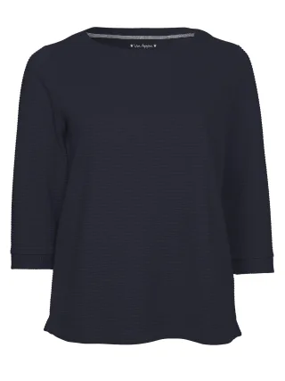 Via Appia - Sweatshirt U-Boot 3/4 Arm dunkelblau - Gr. - 38
