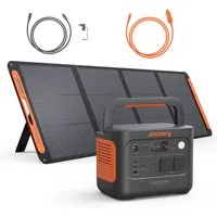 Jackery Stromerzeuger 1000 v2 tragbare Powerstation mit 200W Solargenerator 1070Wh, 3 in kW, mit Kfz-Ladekabel & 5M Kabel, LiFePO4 für Camping, Notfall