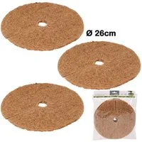 Koopman Kokosscheibe Pflanzenschutz 3 Tlg. Kokosmatte Ø26 cm Scheibe Pflanzen, (Stück, 3-St., Packung), 3tlg, Kokosfasern, Ø26cm, Pflanzenschutz, Kälteschutz