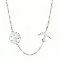 Sofia Milani Kette mit Anhänger Weltkarte, 925 Silber Damen Schmuck - N0437