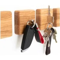 Astrein Schlüsselbrett Magnetischer Schlüsselhalter aus Eiche 4er Set