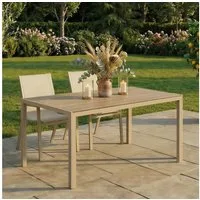 IDIMEX Gartentisch MONDELLO, Terrassentisch wetterfest 150x90 cm Champagner