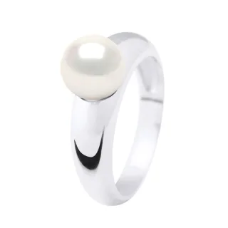 Armreifring – Weißgold – echte Süßwasser-Zuchtperle, rund 8–9 mm