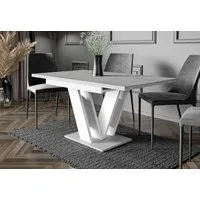 Home Collective Esstisch ausziehbar Tisch Küchentisch Esszimmertisch Ausziehtisch (Esszimmer Küche Wohnzimmer Esstisch erweiterbar), modernes Design mit V-Gestell, 120-160x80 cm Steingrau