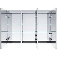 SONNI Spiegelschrank Bad spiegelschränke 3-türig mit LED Beleuchtung Edelstahl IP44