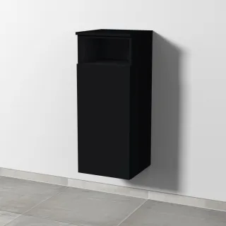 Sanipa 3way Mittelschrank mit 1 Tür und 1 offenem Fach, Schwarz-Matt, SF13208 SF13208