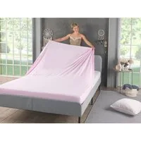 Malika Spannbettlaken Jersey aus 100% Baumwolle, Baumwolle, Gummizug: Rundum, (1 Stück), pflegeleicht und atmungsaktiv, verschiedene Größen und Farben
