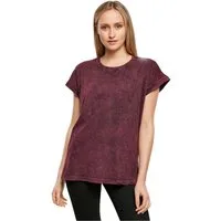 urbandreamz T-Shirt Damen Kurzarm Rundhals mit verlängerter Schulter Acid Wash