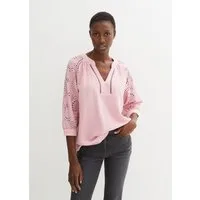 bonprix Tunika figurumspielende Passform, mit 3/4-Ärmeln, aus reiner Baumwolle