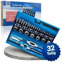 NTG Nutzfahrzeug Technik GmbH Gewindeschneider 32- tlg. Gewindeschneider Set inkl. Aufbewahrungskoffer Kernlochbohrer, Gewindeschneidset