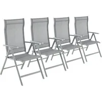 SONGMICS Gartenstuhl Klappstuhl (4 St), 1er/2er/4er Set, klappbar, mit 8-fach verstellbarer Rückenlehne