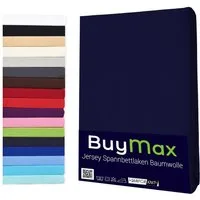 Buymax Spannbettlaken Buymax Jersey aus 100% Baumwolle, Jersey, Gummizug: Rundumgummi, (1 Stück), Pflegeleicht und Atmungsaktiv in Verschiedenen Farben und Größen