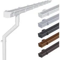 INEFA Dachrinne NW 68 Dachrinnen-Set kastenförmig aus PVC für Gartenhaus,3m, Kastenrinnen- Set von INEFA, 1-St., Set für eine Dachseite, Regenrinne aus Kunststoff für Pultdach, Made in Germany