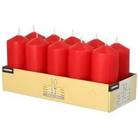 PAPSTAR Stumpenkerze Stumpenkerzen Ø 40 mm, 90 mm rot 10 Stk