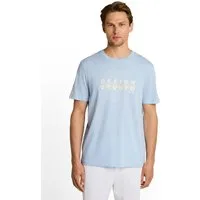 TOM TAILOR Denim Rundhalsshirt mit verschiedenen Logo Prints