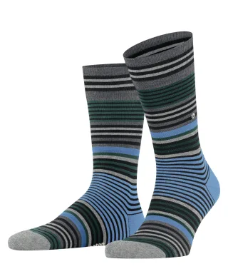 Burlington - Burlington Stripe Herren black - Gr. - 48