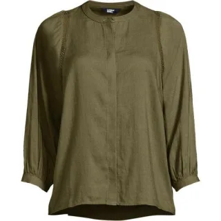 Bluse im Leinenmix für Damen, Damen, size: regular, Grün, Leinen/Viskose, by Lands' End