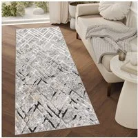 Tapiso Läufer CRYSTAL, rechteckig, Höhe: 8 mm, Kurzflor Flurläufer Schimmereffekt, pflegeleicht, Meterware