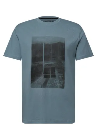 Street One - T-Shirt mit Foto-Print blau - Gr. - M