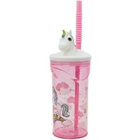 Stor Becher Kleines Einhorn Unicorn 3D Kopf Trinkbecher 360 ml, Synthetik