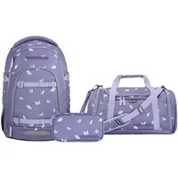 coocazoo Schulranzen Schulrucksack-Set MATE Reflective Wings 3-teilig (3-teilig), ergonomisch, Körpergröße: 135 - 180 cm, Easy-Grow-System