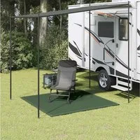 furnicato Outdoorteppich Zeltteppich 200 x 200 cm Dunkelgrün aus hochdichtem Polyethylen, Höhe: 1 mm, Wetterbeständige Bodenmatte mit Ösen und atmungsaktiver Oberfläche