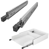 SO-TECH® Auszug Schwerlastauszug 100 kg mit Lock-in/out Einrastfunktion (2 St), schwarzer Hebel, VarioSlide KV2-100-H53-L450-EH 450 mm
