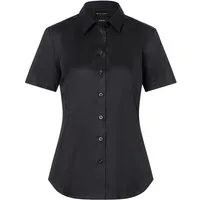 Karlowsky Fashion Kurzarmbluse KARLOWSKY Damen Bluse ACTIVE-STRETCH Kurzarm Slim-Fit Schwarz
