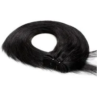 hair2heart Echthaar-Extension Premium Echthaartresse #2/0 Schwarz 60cm