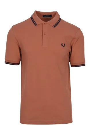 Fred Perry Twin Tipped Polohemd Lichtrost/Französisch Navy