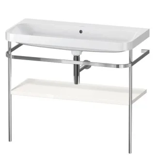 Duravit Happy D.2 Plus c-shaped Set mit Metallkonsole Weiß Hochglanz 975x490x850 mm - HP4838N2222 HP4838N2222