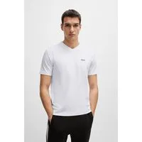 BOSS GREEN T-Shirt Tee V Regular Fit Stretch Jersey Cotton, Logo on Chest, V Ausschnitt