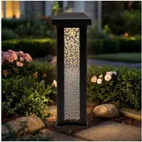 Spetebo LED Solarleuchte Gartenstecker im Sprudelsäule Design - 30 cm, Solar betrieben, LED fest integriert, warm weiß, stimmungsvolles Lichtspiel