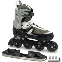 Cox Swain Inlineskates Cox Swain Push 2in1 Inliner & Schlittschuhe L 40-43, (1-St), Mitwachsende Kombi-Skates mit PU-Rollen, ABEC 7 & Edelstahlkufen