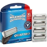 Wilkinson Rasierklingen Wilkinson Sword Quattro Rasierklingen für Herren Rasierer, 6 Stück, 6-tlg.