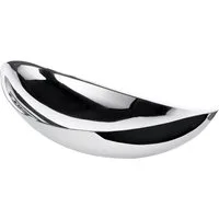 EDZARD Servierschale Halifax, Edelstahl, Schale, oval, Silber-Optik, hochglanzpoliert, H 10 cm