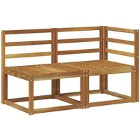 vidaXL Sofaelement Outdoor Mittel- und Ecksofa 2 Stück Natur Massivholz (2 St)