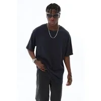 OSSY HOMER T-Shirt Basic Oversized T-Shirt mit Rundhals-Ausschnitt (1-tlg) aus Baumwolle, mit Rundhalsausschnitt
