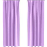 vidaXL Vorhang Verdunkelungs-Vorhänge mit Ringen 2 stk. Lila 225 x 140 cm (2 St), Polyester