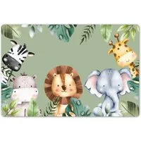 MuchoWow Platzset Tiere - Aquarell - Kind - Natur, (1-St), Kinder-Arbeitsunterlage Schreibtisch, Bastelmatte Kind, Zeichenmatte